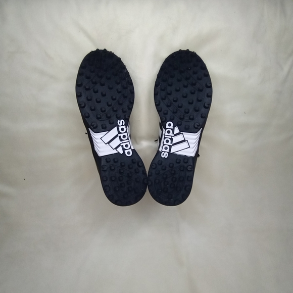 Adidas Softball Classic Black White Three Stripe Foldover Vekcro Tongue Sneaker - Picture 5 of 7